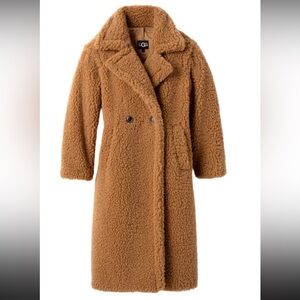 UGG Women's Long Teddy Coat in Camel